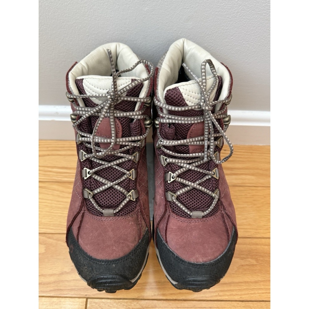 OBOZ Womens Burgundy Sapphire B-Dry Mid Waterproof Hiking Boot Sz 7‎ Gorpcore - Picture 7 of 13